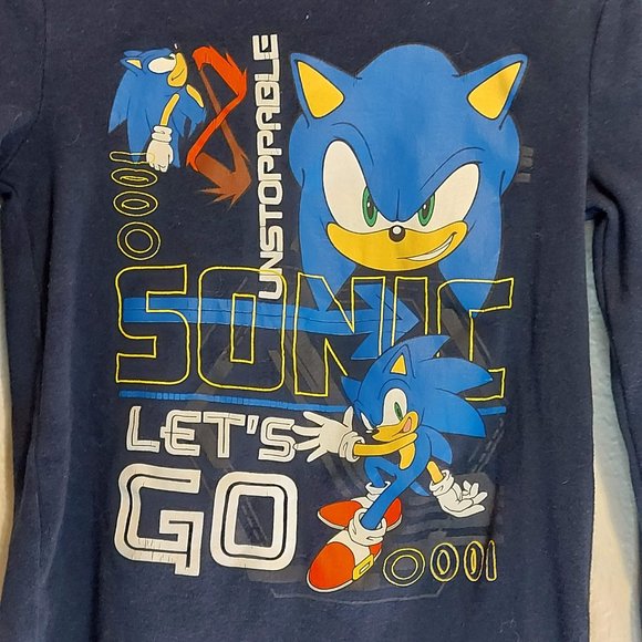Sonic the Hedgehog Kids Navy Long Sleeved Graphic Tee - Picture 3 of 8
